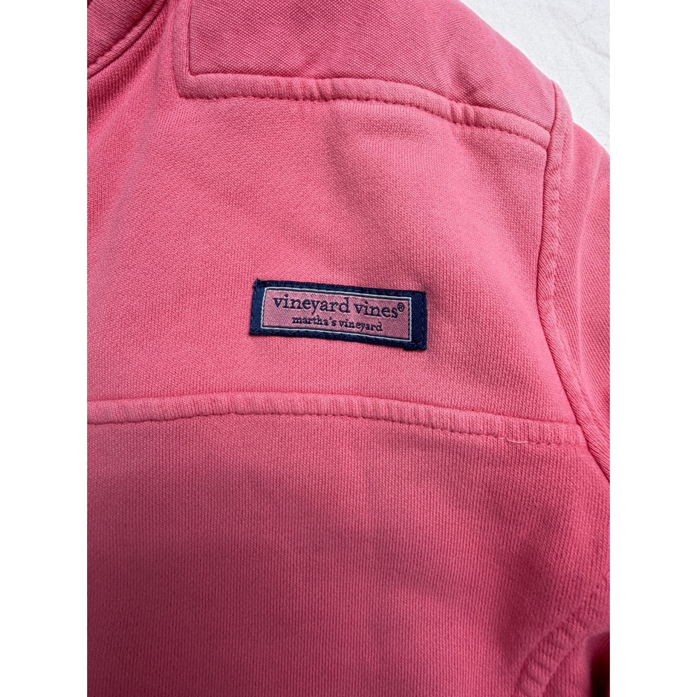 Vineyard Vines Womens Pink 1/4 Zip Cotton Pullover Sweatshirt Golf Crest Size M - Picture 3 of 8